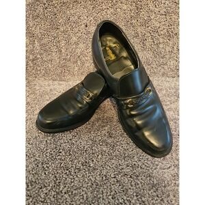 Executive Imperials Men's Black Leather Horsebit Slip-on loafers 10.5D 320. Used